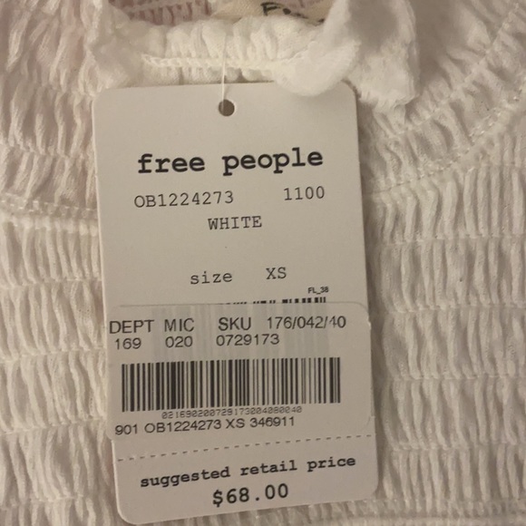 NWT free people white ruffle mock neck - Picture 4 of 4